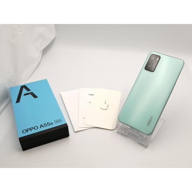 中古】Oppo 国内版 【SIMフリー】 OPPO A55s 5G グリーン 4GB 64GB