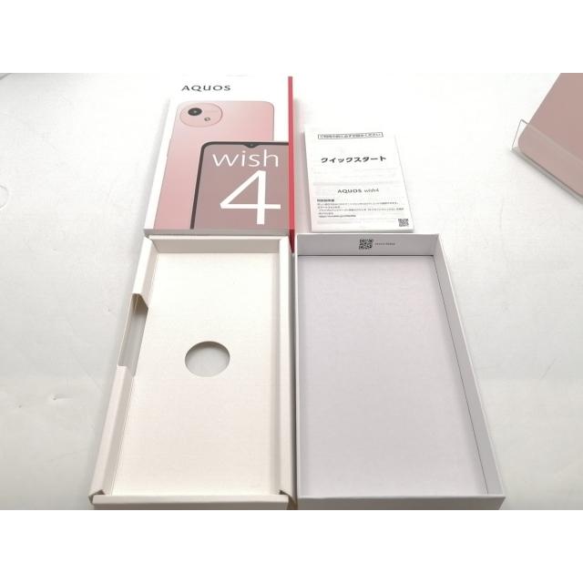 中古】SHARP ymobile 【SIMフリー】 AQUOS Wish4 ピンク 4GB