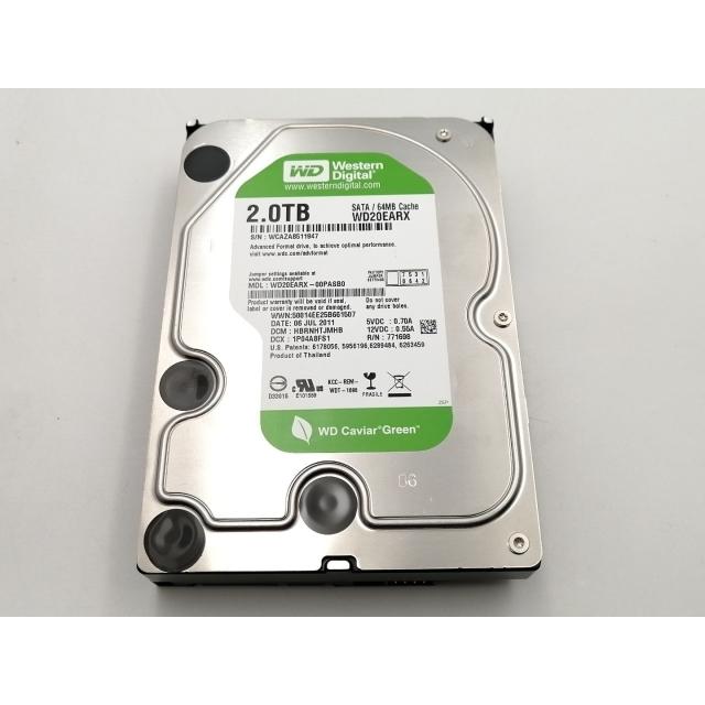 中古】W.D. WD20EARX WD Green 2TB/回転数可変/64MB/6Gbps【ECセンター
