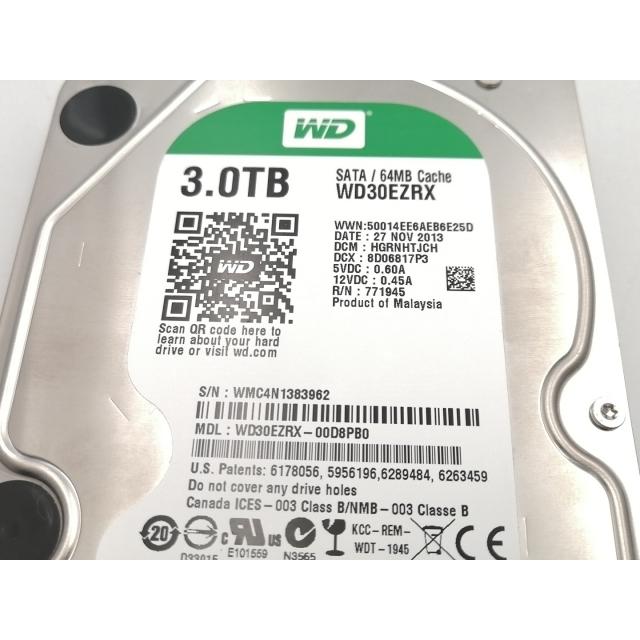 中古】W.D. WD30EZRX WD Green 3TB/IntelliPower/64MB/6Gbps【EC