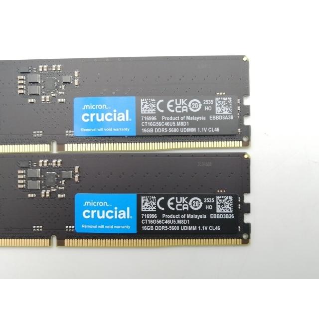 【中古良品】DDR5-5600 PC5-44800 16GBx2(32GB) 中古】DDR5 16GB 2枚組（合計32GB） DDR5-5600(PC5-44800