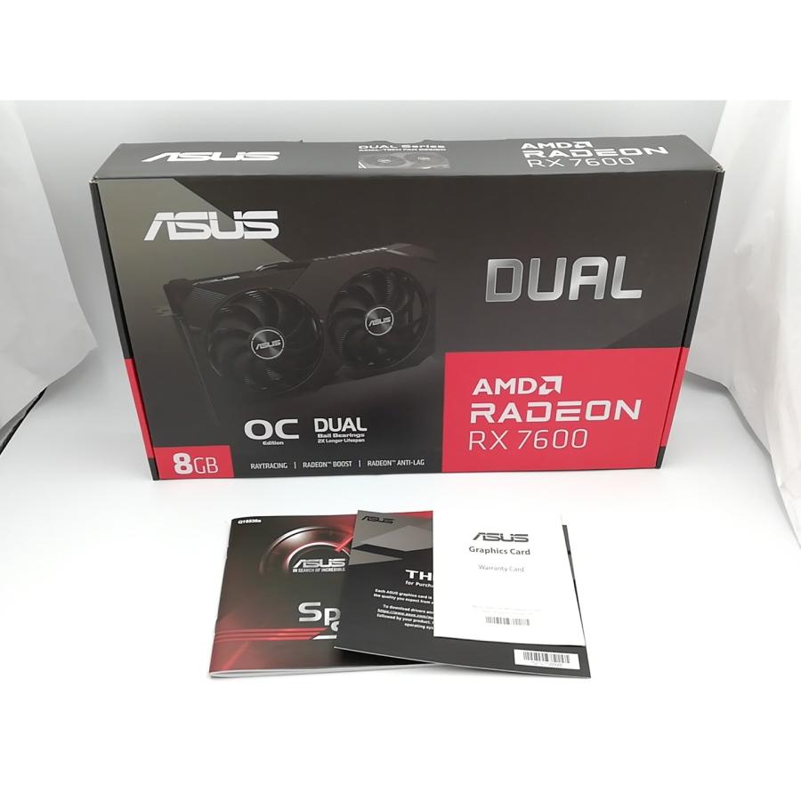 中古】ASUS DUAL-RX7600-O8G-V2 RX7600/8GB(GDDR6)【ECセンター】保証