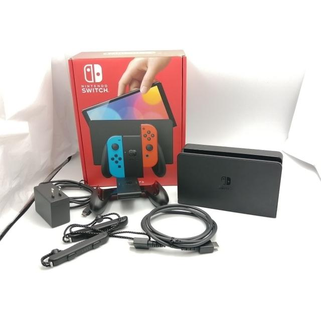 中古】Nintendo Switch 本体 (有機ELモデル) HEG-S-KABAA ネオンブルー