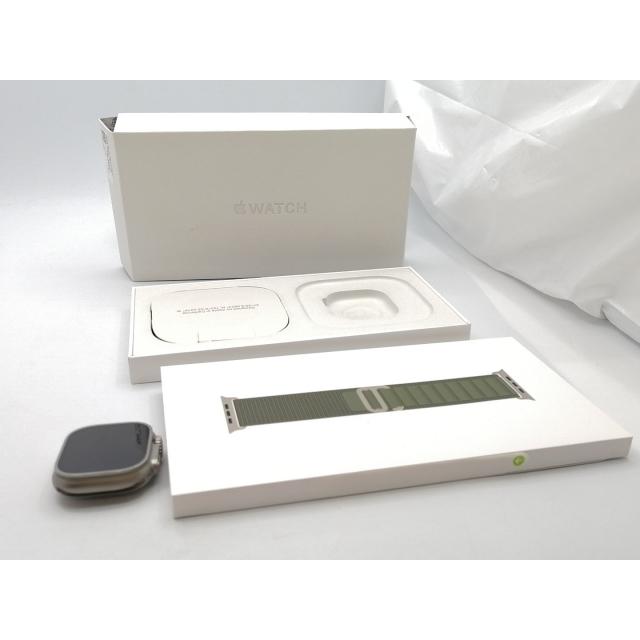 【中古】Apple Apple Watch Ultra 49mm Cellular チタニウムケース/グリーンアルパインループ M MQFN3J/A【ECセンター】保証期間１ヶ月【ランクB】の画像