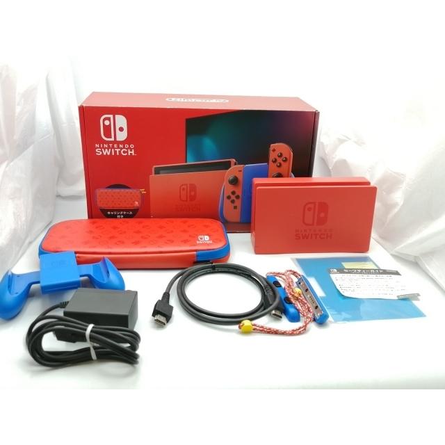 中古】Nintendo Switch 本体 マリオレッド×ブルー セット【ECセンター