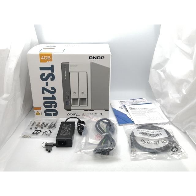中古】QNAP TS-216G SATA-HDDx2/NASケース/2.5GBASE-Tx1&1000BASE-Tx1