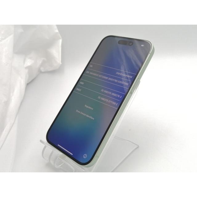 【中古】Apple 国内版 【SIMフリー】 iPhone 15 256GB グリーン MTMT3J/A【ECセンター】保証期間１ヶ月【ランクA】の画像