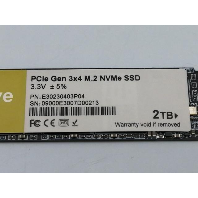 中古】各社 2TB SSD (M.2 2280/PCIe3.0 NVMe)【ECセンター】保証期間1