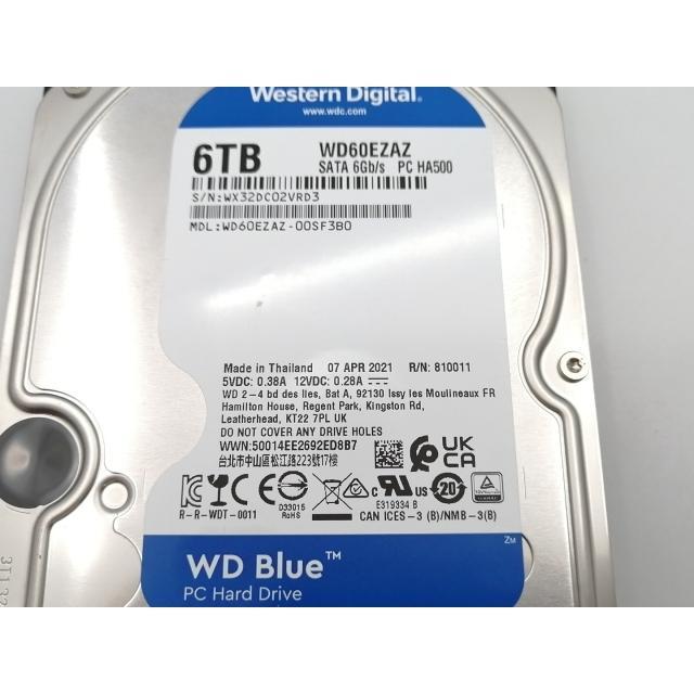 中古】W.D. WD60EZAZ WD Blue 6TB/5400rpm/256MB/6Gbps【ECセンター