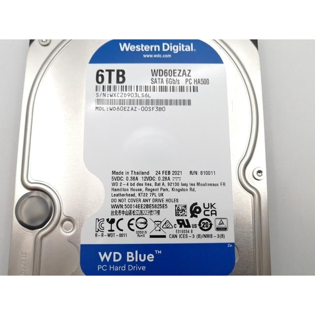 中古】W.D. WD60EZAZ WD Blue 6TB/5400rpm/256MB/6Gbps【ECセンター