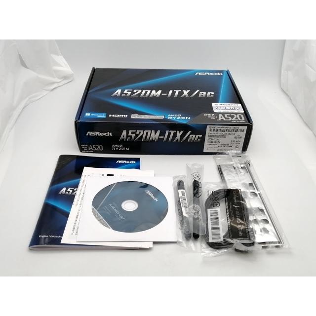 中古】ASRock A520M-ITX/ac A520/AM4/Wi-Fi(11ac)+BT4.2/Mini-ITX【EC