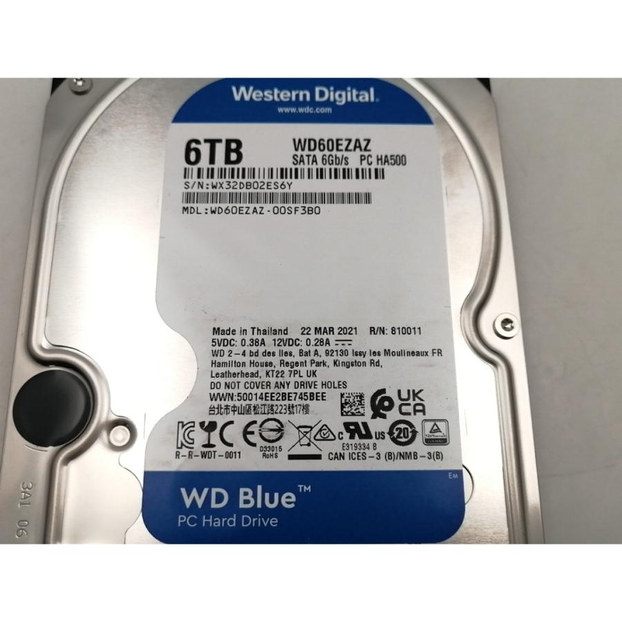 中古】W.D. WD60EZAZ WD Blue 6TB/5400rpm/256MB/6Gbps【ECセンター