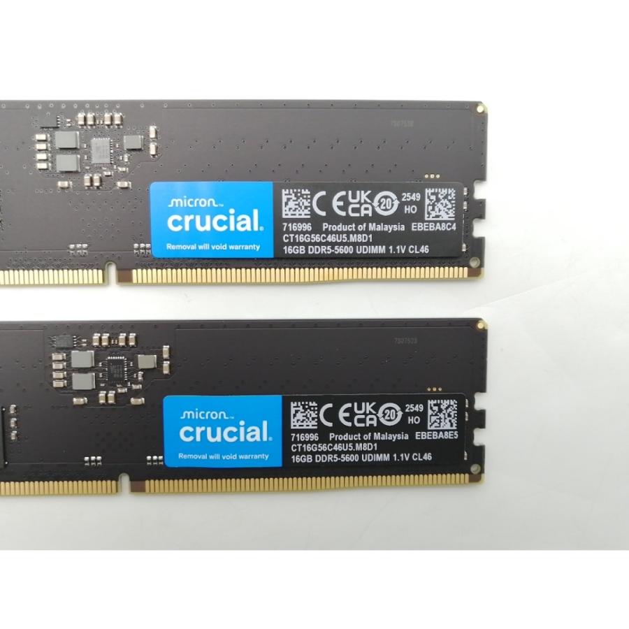 中古】DDR5 16GB 2枚組（合計32GB） DDR5-5600(PC5-44800