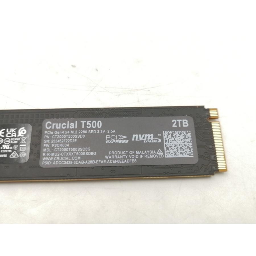 中古】Crucial T500 CT2000T500SSD8JP 2TB/M.2 2280 (PCIe4.0 NVMe