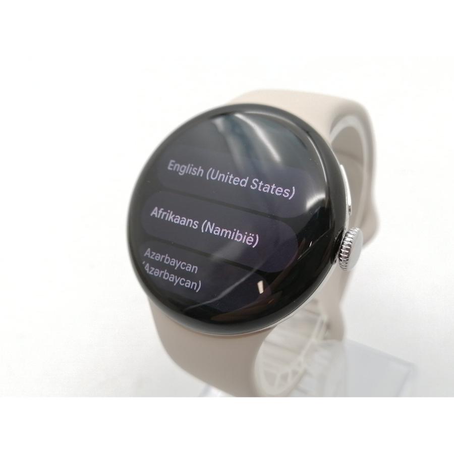 【中古】Google Pixel Watch4 Wi-Fiモデル 41mm Polished Silver アルミケース/Porcelain アクティブ バンド【ECセンター】保証期間１ヶ月【ランクA】の画像