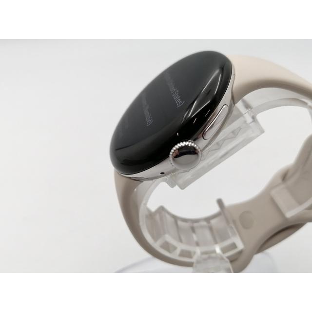 【中古】Google Pixel Watch4 Wi-Fiモデル 41mm Polished Silver アルミケース/Porcelain アクティブ バンド【ECセンター】保証期間１ヶ月【ランクA】の画像