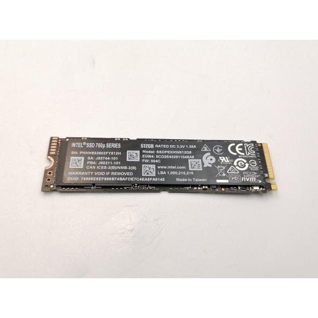 中古】Intel SSD 760p SSDPEKKW512G8XT 512GB/M.2 2280(PCIe3.0 NVMe