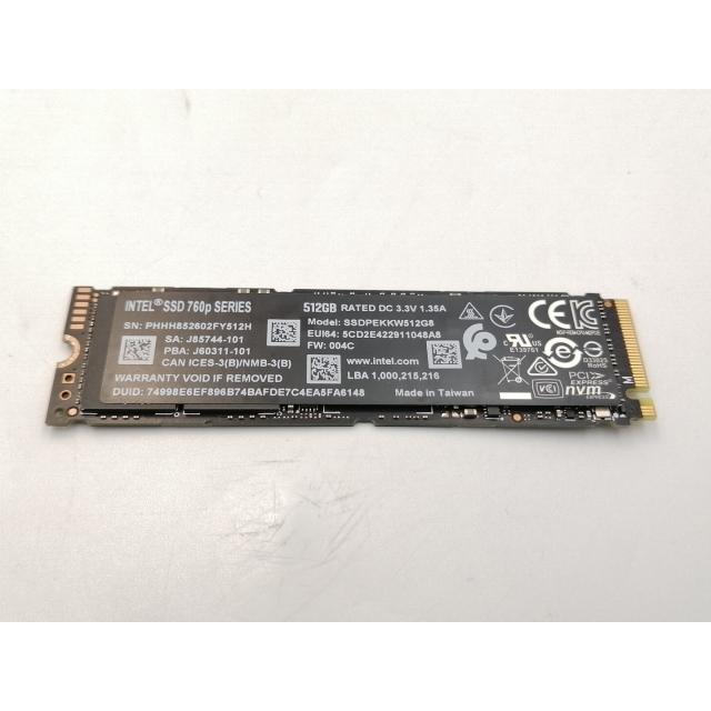 中古】Intel SSD 760p SSDPEKKW512G8XT 512GB/M.2 2280(PCIe3.0 NVMe