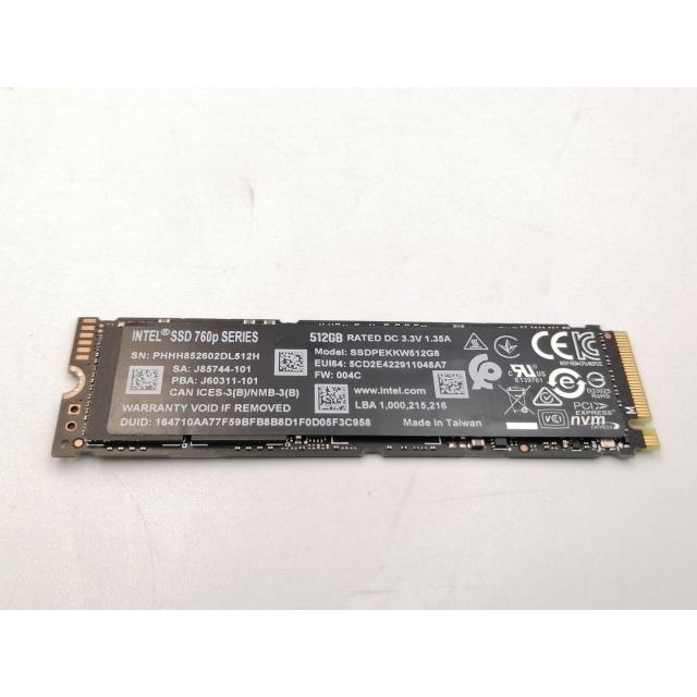 中古】Intel SSD 760p SSDPEKKW512G8XT 512GB/M.2 2280(PCIe3.0 NVMe