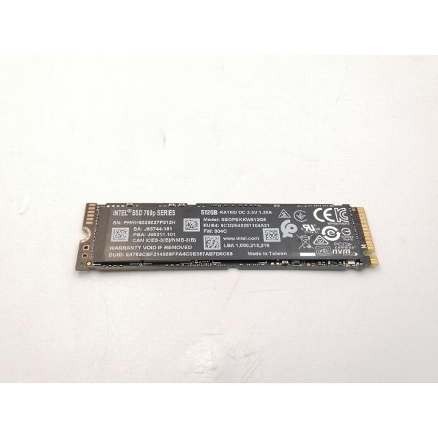 中古】Intel SSD 760p SSDPEKKW512G8XT 512GB/M.2 2280(PCIe3.0 NVMe
