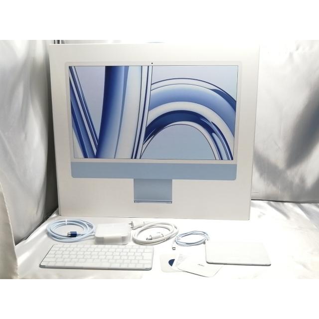 【中古】Apple iMac 24インチ CTO (M3・2023) ブルー M3(CPU:8C/GPU:10C)/8G/256G/1GbE(AC)/TouchID搭載KB【ECセンター】保証期間１ヶ月【ランクA】の画像