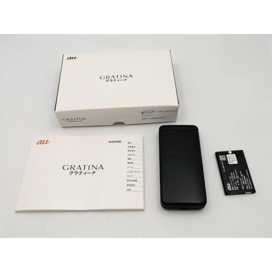 中古】KYOCERA au 【SIMロック解除済み】 GRATINA KYF42 ブラック【EC