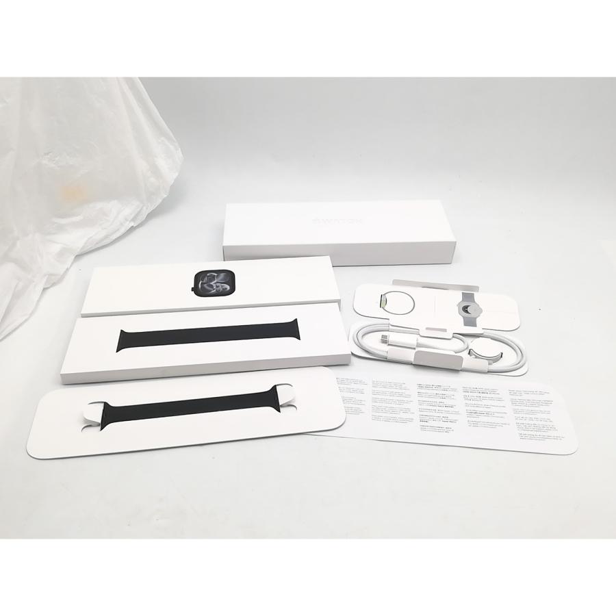 【中古】Apple Watch Series11 42mm GPS ジェットブラックアルミニウムケース/ソロループ ブラック サイズ4 MEW04J/A + MY7T3FE/A【ECセンター】保証期間１ヶ月の画像