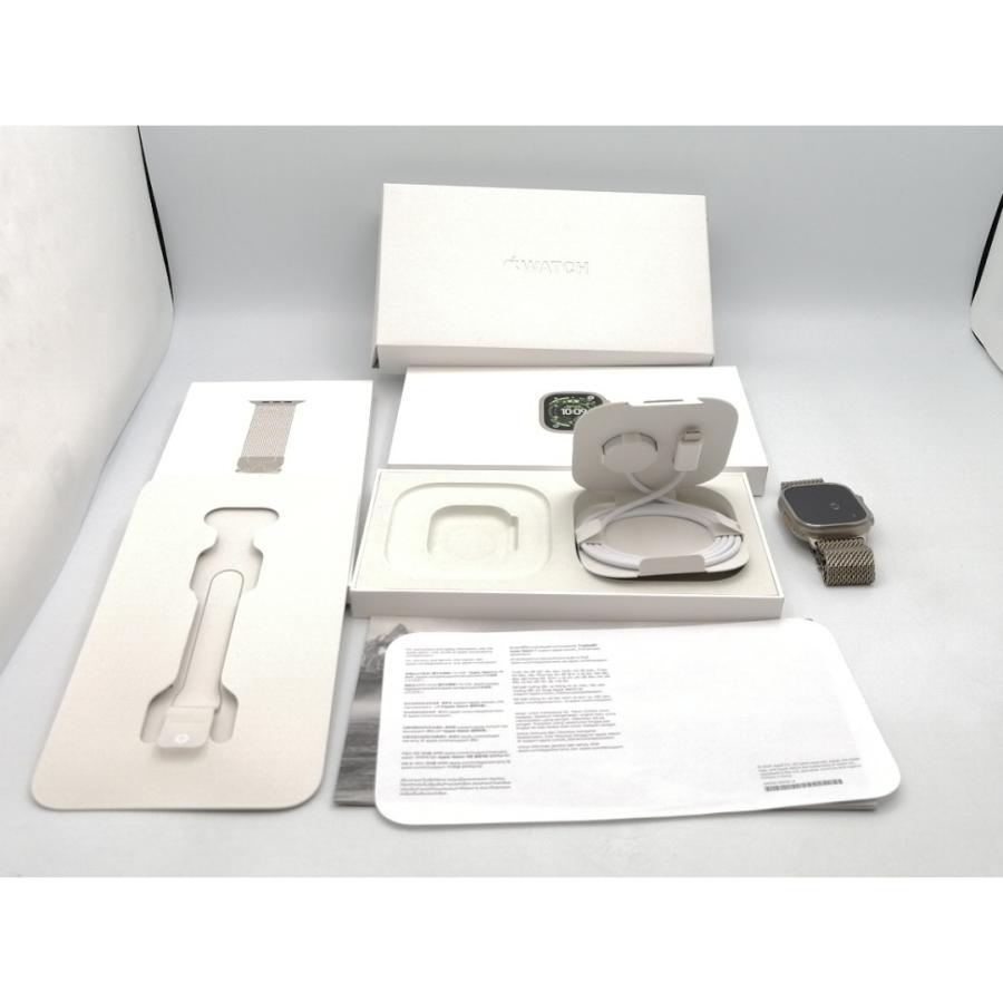 【中古】Apple Watch Ultra3 49mm Cellular ナチュラルチタニウムケース/ナチュラルチタニウムミラネーゼループS MEWW4J/A【ECセンター】保証期間１ヶ月の画像