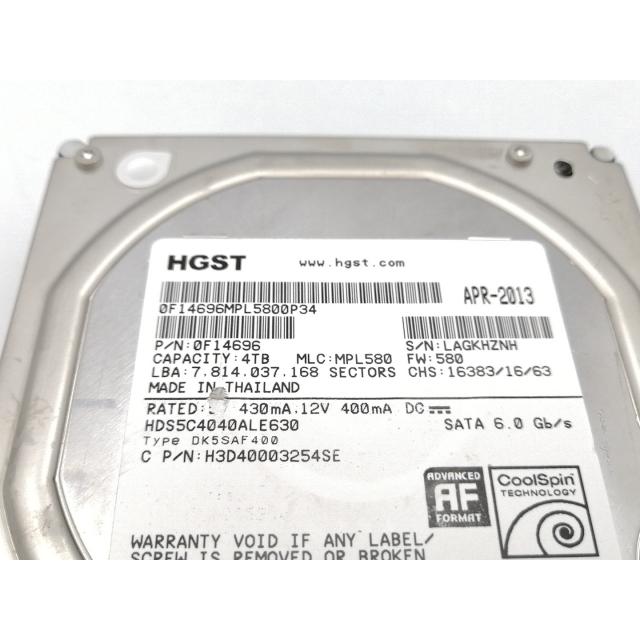 中古】HGST HDS5C4040ALE630 4TB/CoolSpin/32MB/6Gbps【ECセンター
