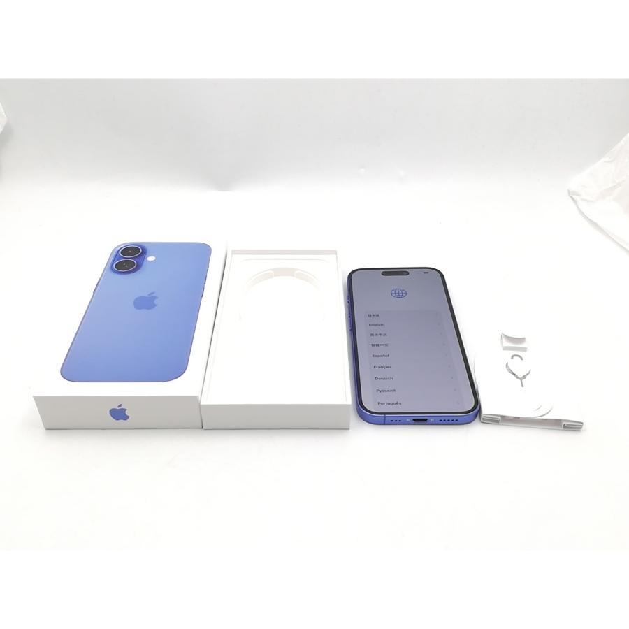 【中古】Apple 国内版 【SIMフリー】 iPhone 16 128GB ウルトラマリン MYDU3J/A【ECセンター】保証期間１ヶ月【ランクA】の画像