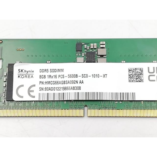 中古】262PIN SODIMM 8GB DDR5-5600(PC5-44800)【ノートPC用】【DS秋葉