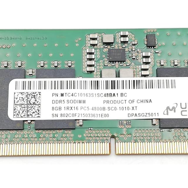 中古】262PIN SODIMM 8GB DDR5-4800(PC5-38400)【ノートPC用】【EC