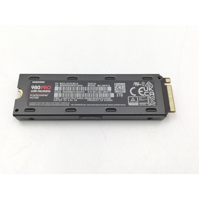 中古】SAMSUNG 980 PRO with Heatsink(MZ-V8P2T0C/IT) 2TB/M.2 2280