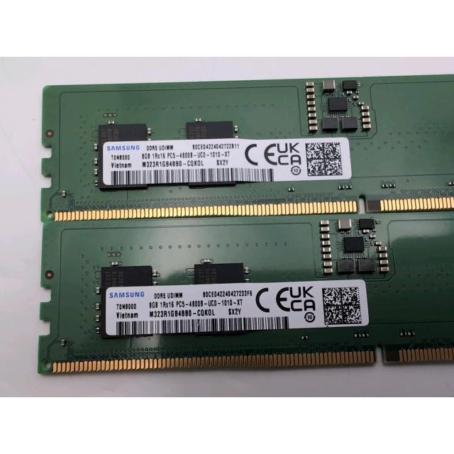 中古】DDR5 8GB 2枚組（合計16GB） DDR5-4800(PC5-38400