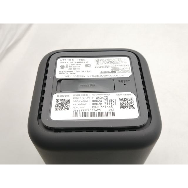 中古】SHARP docomo 【SIMフリー】 home 5G HR02 [ダークグレー]【EC