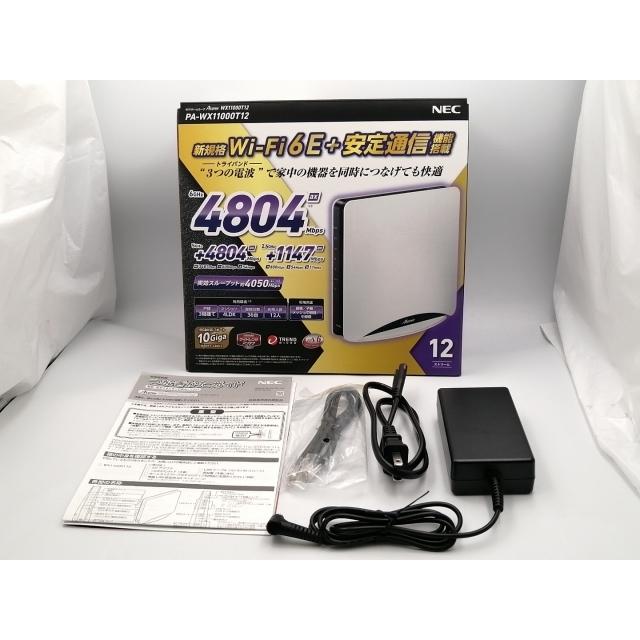 【美品】NEC Wi-Fiルーター PA-WX11000T12 Wi-Fi6E 中古】NEC Aterm WX11000T12 (PA-WX11000T12) Wi-Fi6E(11ax)対応無線