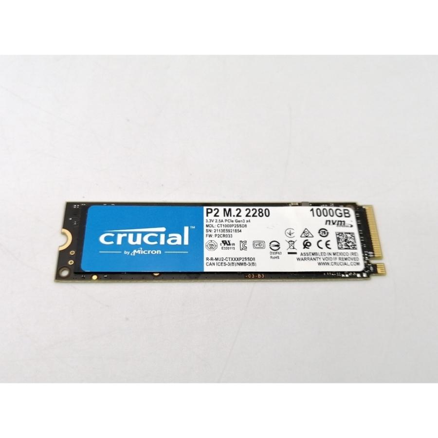 中古】Crucial P2(CT1000P2SSD8JP) 1TB/M.2 2280(PCIe3.0 NVMe)/QLC