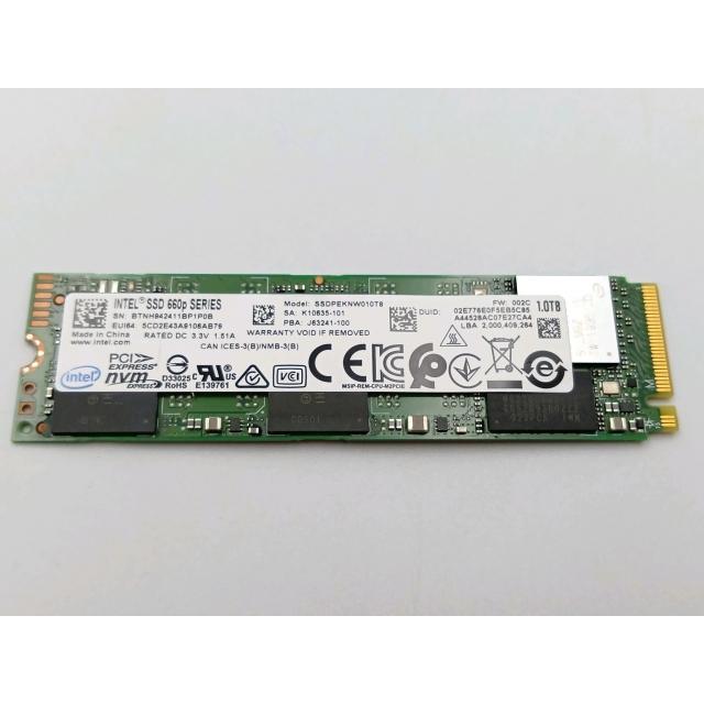 中古】Intel SSD 660p SSDPEKNW010T8X1 1TB/M.2 2280(PCIe3.0 NVMe