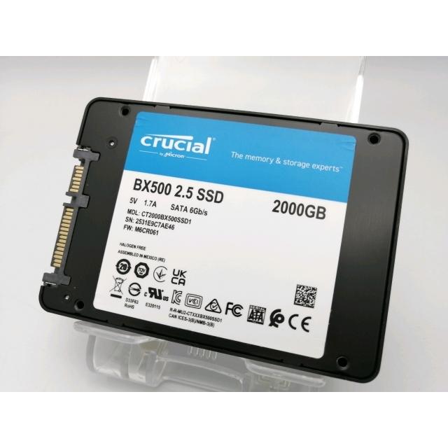 ★中古品★Crucial BX500 2.5インチ SSD 2000GB 本体 中古】Crucial BX500(CT2000BX500SSD1) 2TB/SSD/6GbpsSATA【ECセンター