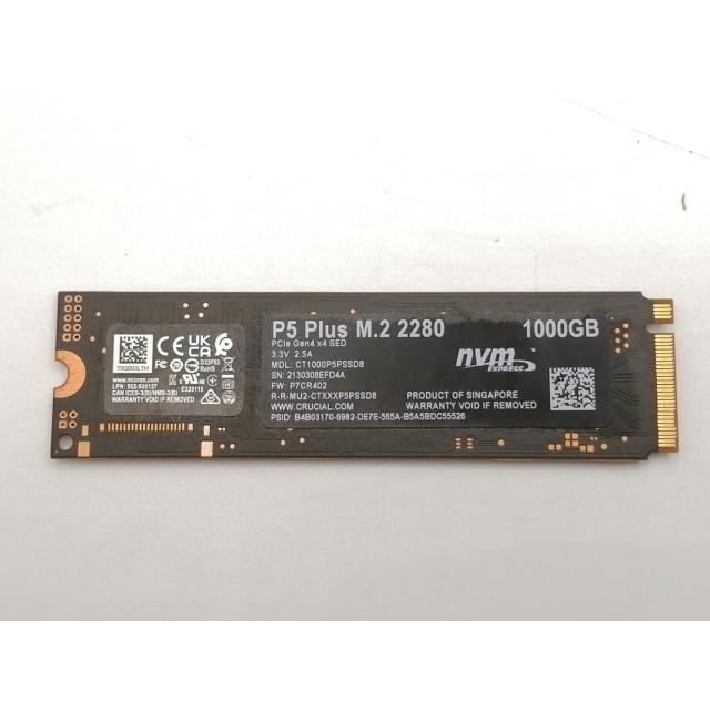 中古】Crucial P5 Plus（CT1000P5PSSD8) 1TB/M.2 2280(PCIe4.0 NVMe