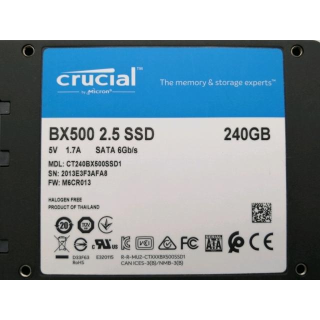 中古】Crucial BX500(CT240BX500SSD1) 240GB/SSD/6GbpsSATA【EC