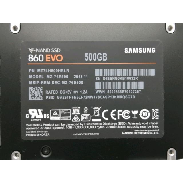 中古】SAMSUNG 860 EVO MZ-76E500B 500GB/SSD/6GbpsSATA【ECセンター