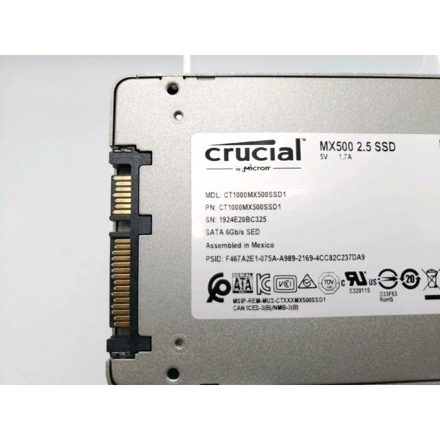 中古】Crucial CT1000MX500SSD1 1TB/SSD/6GbpsSATA/2018年1月/3D TLC