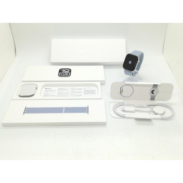 【中古】Apple Apple Watch Series10 46mm GPS シルバーアルミニウムケース/ブルークラウドスポーツループ MWWN3J/A【静岡】保証期間１ヶ月【ランクB】の画像