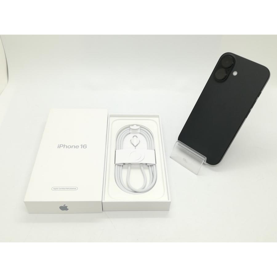【中古】Apple 国内版 【SIMフリー】 iPhone 16 128GB ブラック MYDQ3J/A【静岡】保証期間１ヶ月【ランクA】の画像