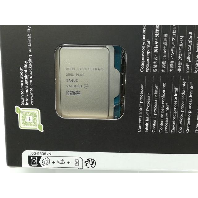 【未当てはめる】Intel Core Ultra 5 250K Plus (4.2Ghz) Box LGA1851/18C(P:6C/E:12C)/18T/L3 30M/Intel Graphics/PBP125W【静岡】言いはなつ継続期間１週