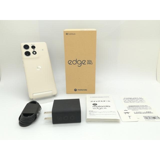 中古】MOTOROLA SoftBank 【SIMフリー】 motorola edge 50s pro バニラ