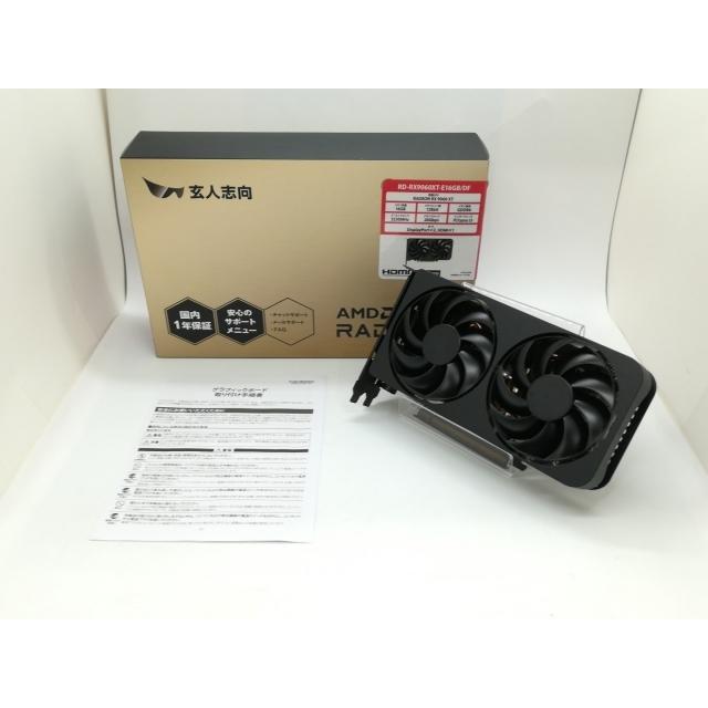 中古】玄人志向 RD-RX9060XT-E16GB/DF RX9060XT/16GB(GDDR6)【静岡
