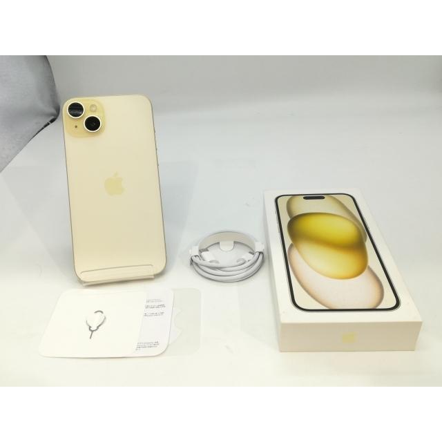 【中古】Apple au 【SIMフリー】 iPhone 15 Plus 256GB イエロー MU0J3J/A【OSU301】保証期間１ヶ月【ランクA】の画像