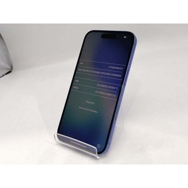 【中古】Apple au 【SIMフリー】 iPhone 16 128GB ウルトラマリン MYDU3J/A【秋葉5号】保証期間１ヶ月【ランクA】の画像